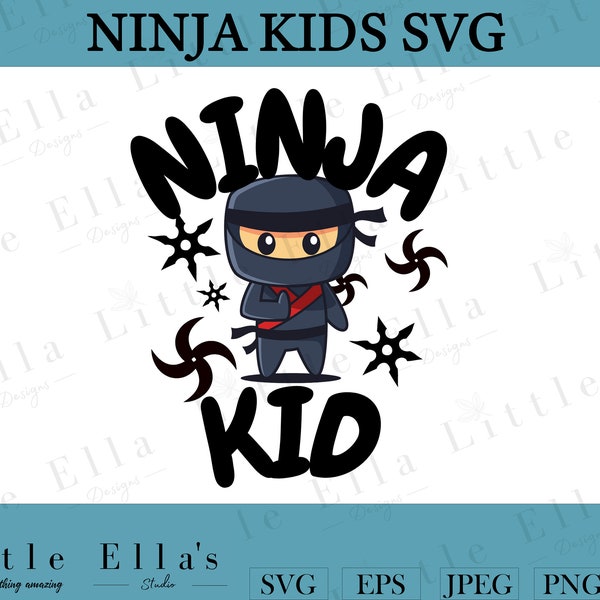 Ninja Kid svg, Kids Ninja svg, Ninja svg, Throwing Stars svg, Kids Martial Art svg