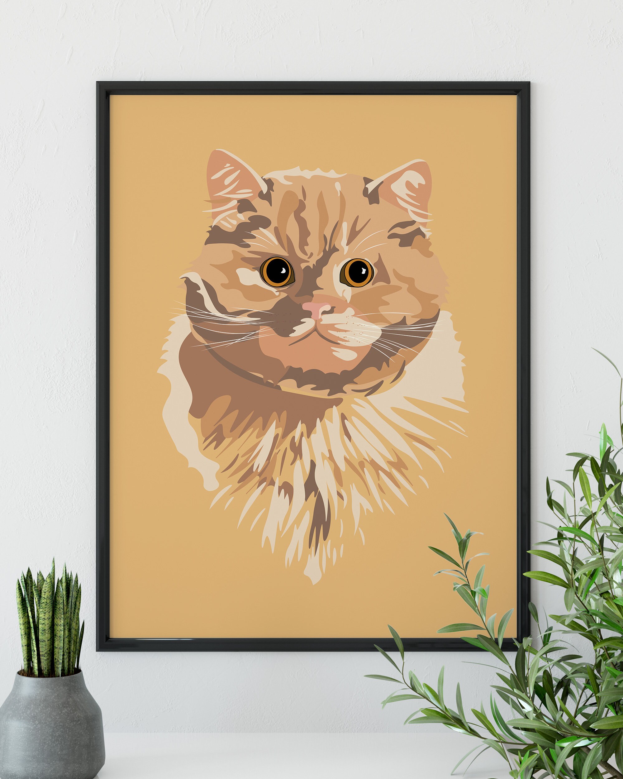 Orange Persian Cat Portrait Digital Download Wall Art Cat - Etsy