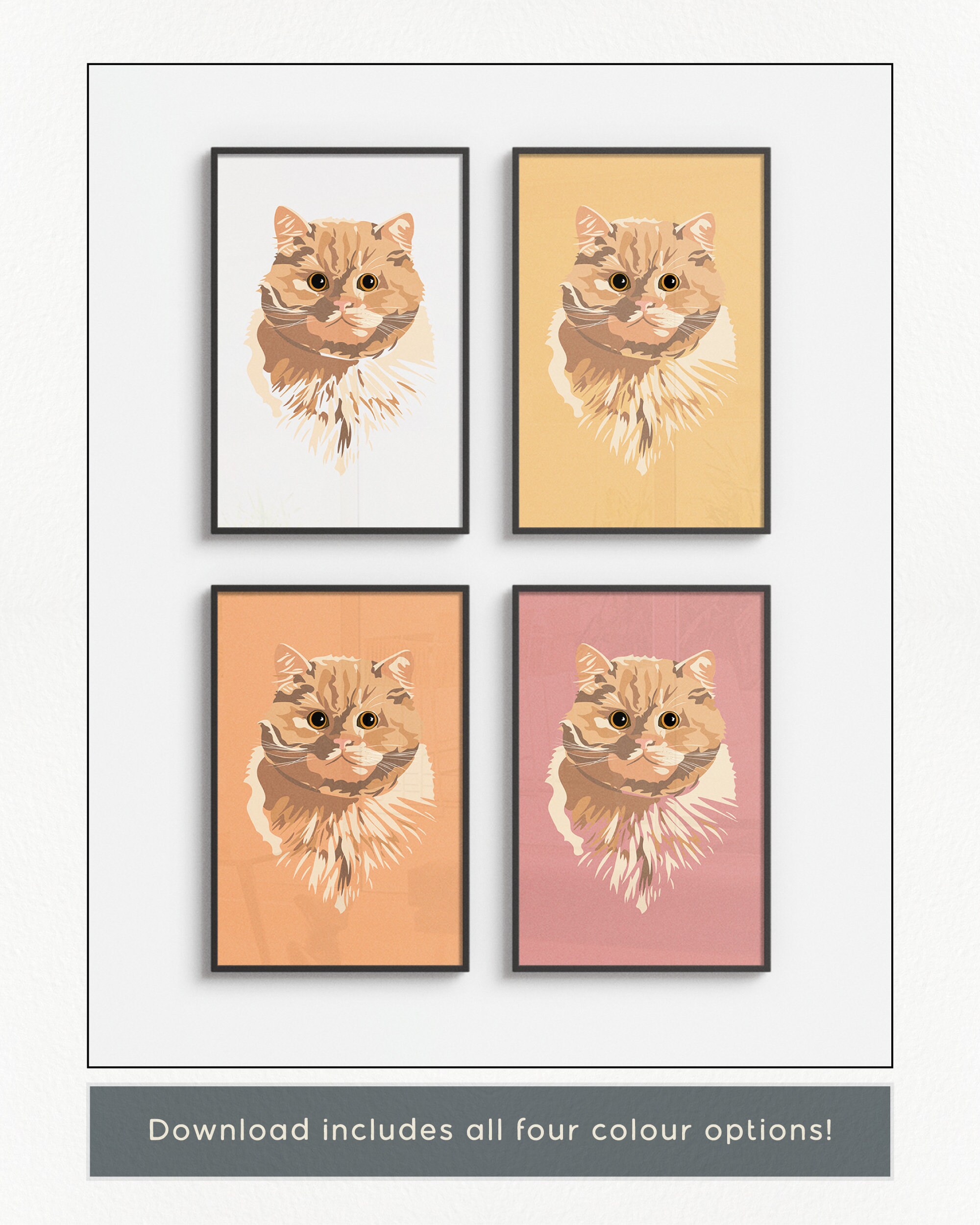 Orange Persian Cat Portrait Digital Download Wall Art Cat - Etsy