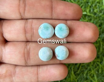 11 to 12MM,Larimar Cabochon, 4pcs lot Larimar Cabochon, calibrated gemstone Cabochon, Natural Larimar Cabochon