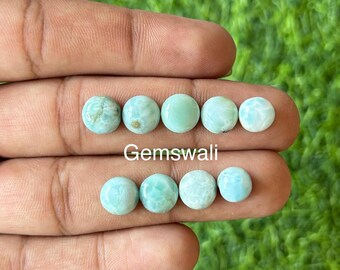9MM,Larimar Cabochon, 9 pcs lot Larimar Cabochon, calibrated gemstone Cabochon, Natural Larimar Cabochon