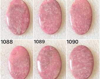 Gema cabochão de tulita rosa natural, lote de gemas soltas de tulita cabochão para atacado, usada para fabricação de joias (1085-1090)