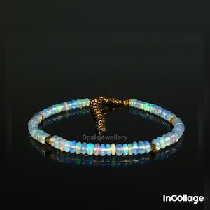 Fire Opal Bracelet-Ethiopian Opal Bracelet -White Opal Bracelet -Natural Welo Opal Bracelet- Real Opal Bracelet -Genuine Opal Jewellery