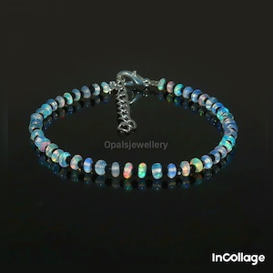 Ethiopian Opal Bracelet-Ethiopian Opal Bracelet -White Opal Bracelet -Natural Welo Opal Bracelet- Real Opal Bracelet -Genuine Opal Jewellery