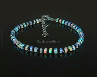 Ethiopian Opal Bracelet-Ethiopian Opal Bracelet -White Opal Bracelet -Natural Welo Opal Bracelet- Real Opal Bracelet -Genuine Opal Jewellery