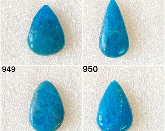 Gema de Apatita Natural Cabochão, Lote de Gema de Apatita Solta Cabochão para Atacado, Usada para Fabricação de Joias (947-950)