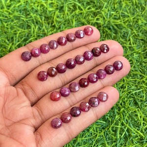 Natural Ruby Sapphire Rosecut,Ruby Gemstone ,6MM Round Ruby Rosecut, calibrated gemstone Rosecut image 2