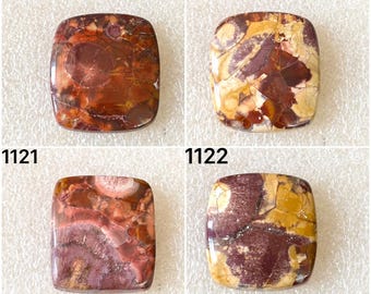 Gema de Jaspe Olho de Pássaro Natural Cabochão, Pedra Solta para Fabricação de Joias (1119-1122)