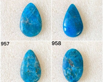 Gema de Apatita Natural Cabochão, Lote de Gema de Apatita Solta Cabochão para Atacado, Usada para Fabricação de Joias (955-958)