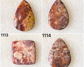 Gema de Jaspe Olho de Pássaro Natural Cabochão, Lote de Gema Solta de Jaspe Olho de Pássaro Cabochão para Atacado, Usada para Fabricação de Joias (1111-1114)