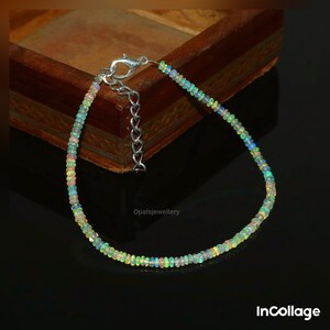 Ethiopian Opal Bracelet-Ethiopian Opal Bracelet -White Opal Bracelet -Natural Welo Opal Bracelet- Real Opal Bracelet -Genuine Opal Jewellery