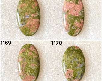 Lote de cabujones de unakita natural, suministros para la fabricación de joyas (1167-1170)