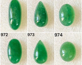 Gema cabochão de morango verde natural, lote de gemas cabochão de morango soltas para atacado, usada para fabricação de joias (969-974)