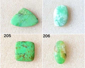 Piedra preciosa de crisoprasa verde natural, lote de piedras preciosas sueltas en cabujón de crisoprasa al por mayor, utilizadas para la fabricación de joyas (203-206)