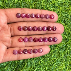 Natural Ruby Sapphire Rosecut,Ruby Gemstone ,6MM  Round Ruby Rosecut, calibrated gemstone Rosecut