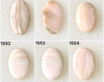 Cabujón de ágata jaspeada rosa natural con encaje loco para la fabricación de joyas, lote de piedras sueltas (1549-1554)