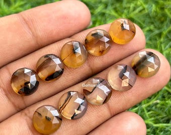 10MM, Natural Montana Agate Rosecut, 10 pcs Pack Montana Agate Rosecut calibrated gemstone, Montana Agate