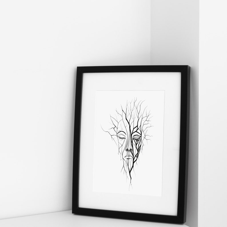 Tribal Face Wall Art Black and White Face Ethnic African Etsy