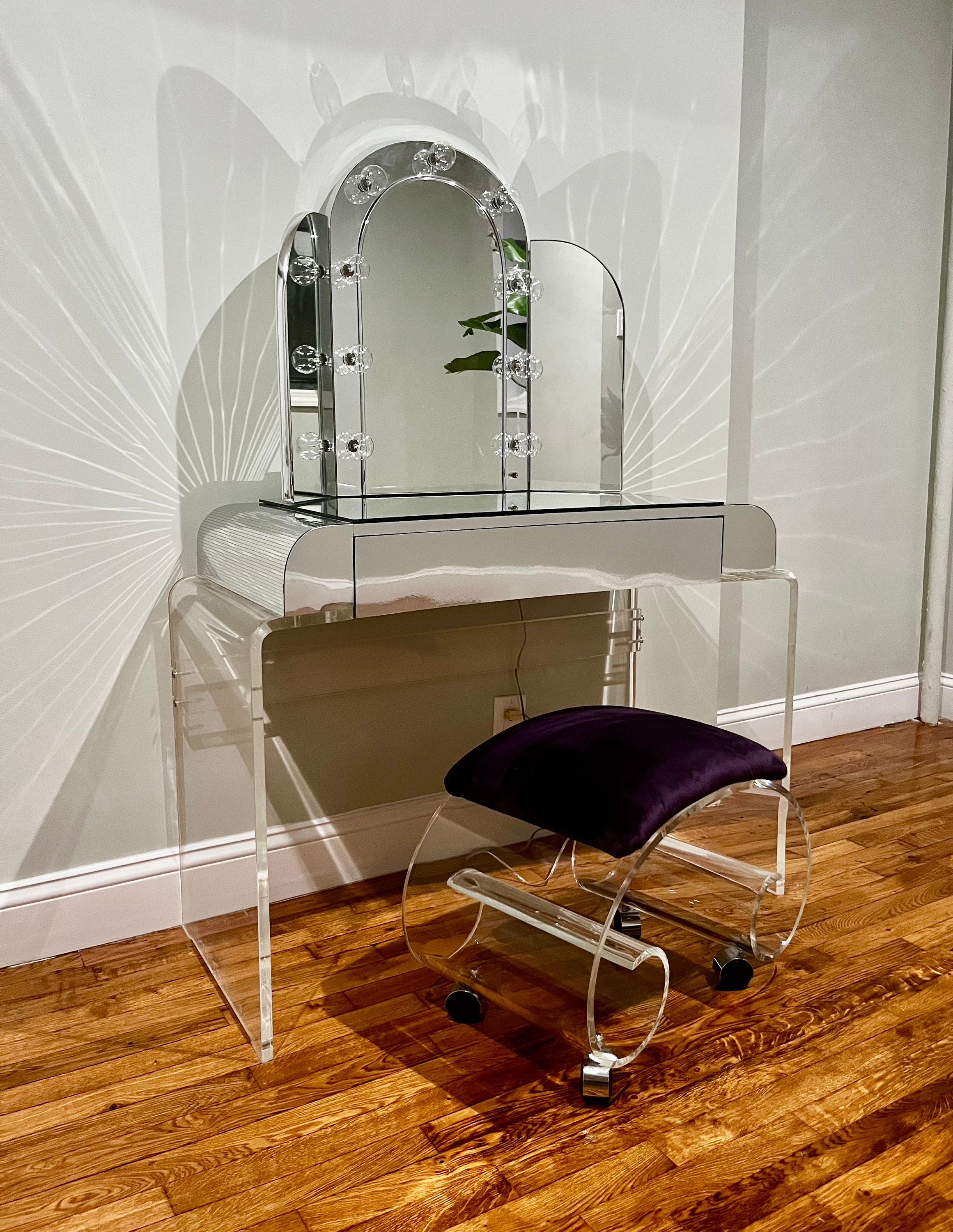 Lucite makeup vanity deals