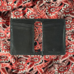 Cartera de cuero hecha a mano / Cartera de cuero personalizada / Cartera plegable de cuero premium / Cartera para hombre / Regalo de aniversario para él / Paisley