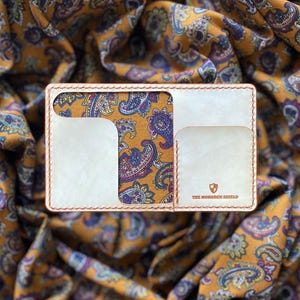 Cartera de cuero hecha a mano / Cartera de cuero personalizada / Cartera plegable de cuero premium / Cartera para hombre / Regalo de aniversario para él / Paisley