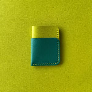 Porta-cartões vertical minimalista / Carteira de cartão de couro fina / Capa de cartão fina vertical / Carteira de bolso frontal / Capa de cartão de couro / Lima