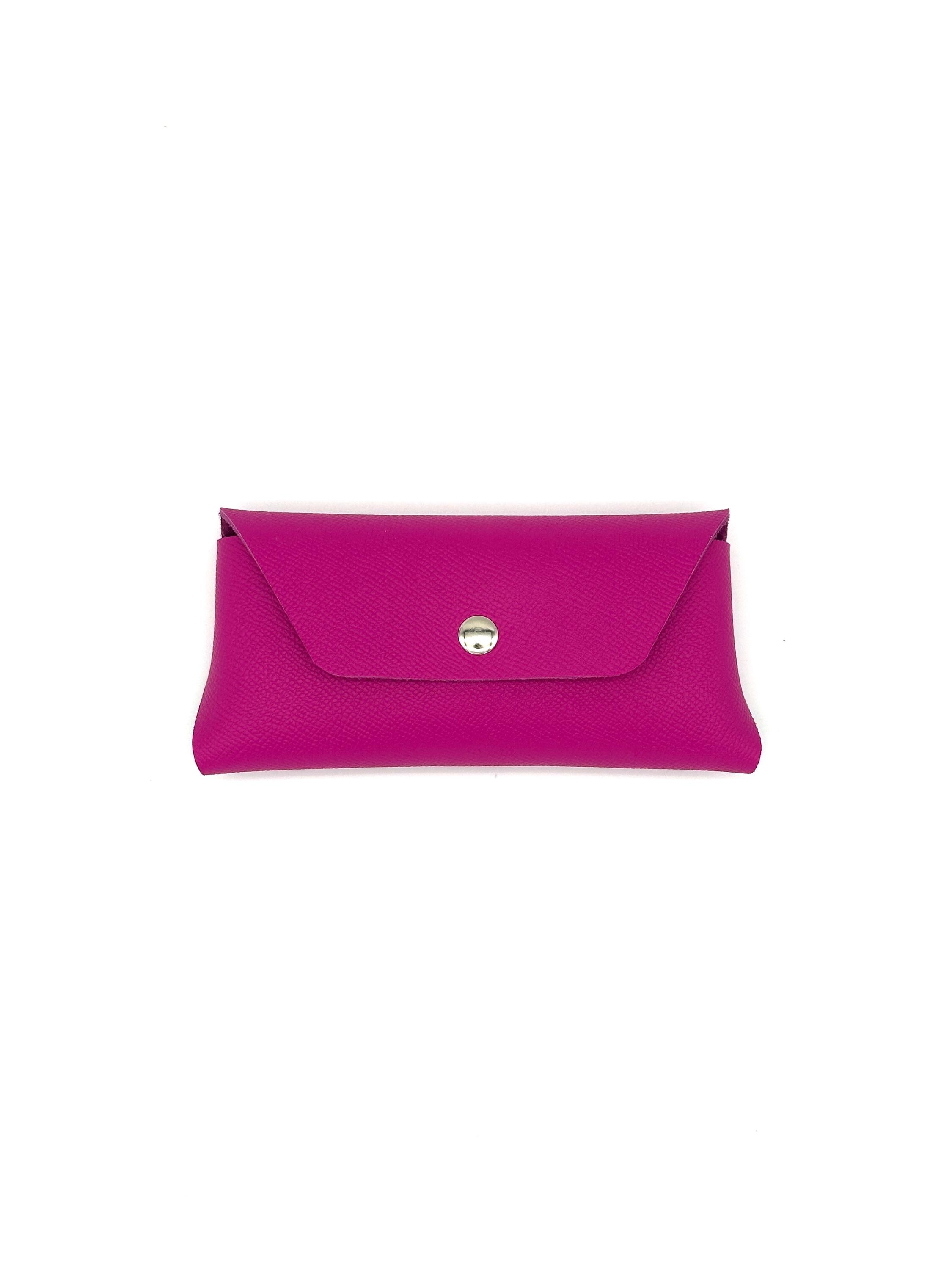 Handmade Fuchsia Saffiano Leather Sunglasses Case: Scratch  display picture 3