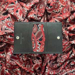 Cartera de cuero hecha a mano / Cartera de cuero personalizada / Cartera plegable de cuero premium / Cartera para hombre / Regalo de aniversario para él / Paisley