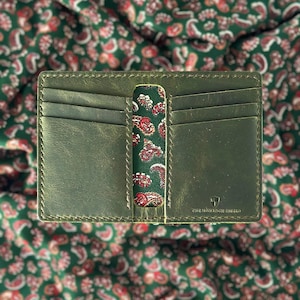 Cartera de cuero hecha a mano / Cartera de cuero personalizada / Cartera plegable de cuero premium / Cartera para hombre / Regalo de aniversario para él / Paisley