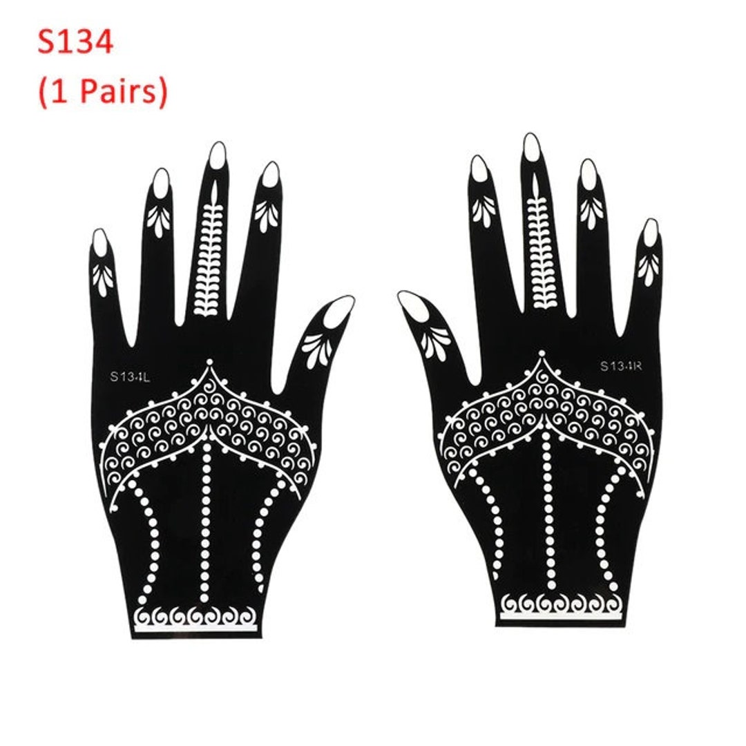 Henna or Temporary Tattoo Stencil/sticker Set 2 One Pair of Etsy