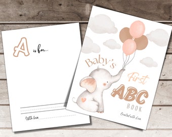 Kolorowanka „ABC słonia”: Gra na baby shower (do pobrania w wersji cyfrowej)