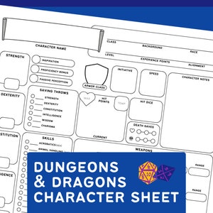 DnD 5e Character Sheet & Spell Sheets | Printable PDFs for Dungeons and Dragons