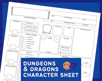 Dnd 5e Character Sheet &amp; Spell Sheets Printable Pdfs for Dungeons and ...