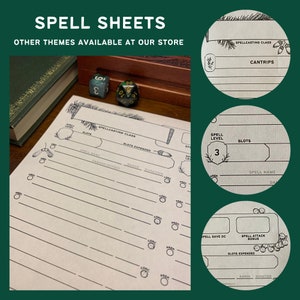 Dnd 5e Character Sheet &amp; Spell Sheets | Printable Pdfs for Dungeons and ...