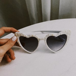 Pearl Bride Sunglasses - Heart Sunglasses- Bridal Party Sunglasses