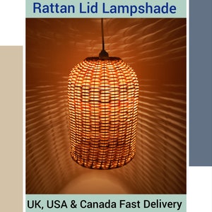 New Home Décor Handmade Rattan/Cane Lid Night LAMPSHADE, Luxury Look  Eco-friendly Hanging Ceiling Crafts Lampshade for Hotel Decorative