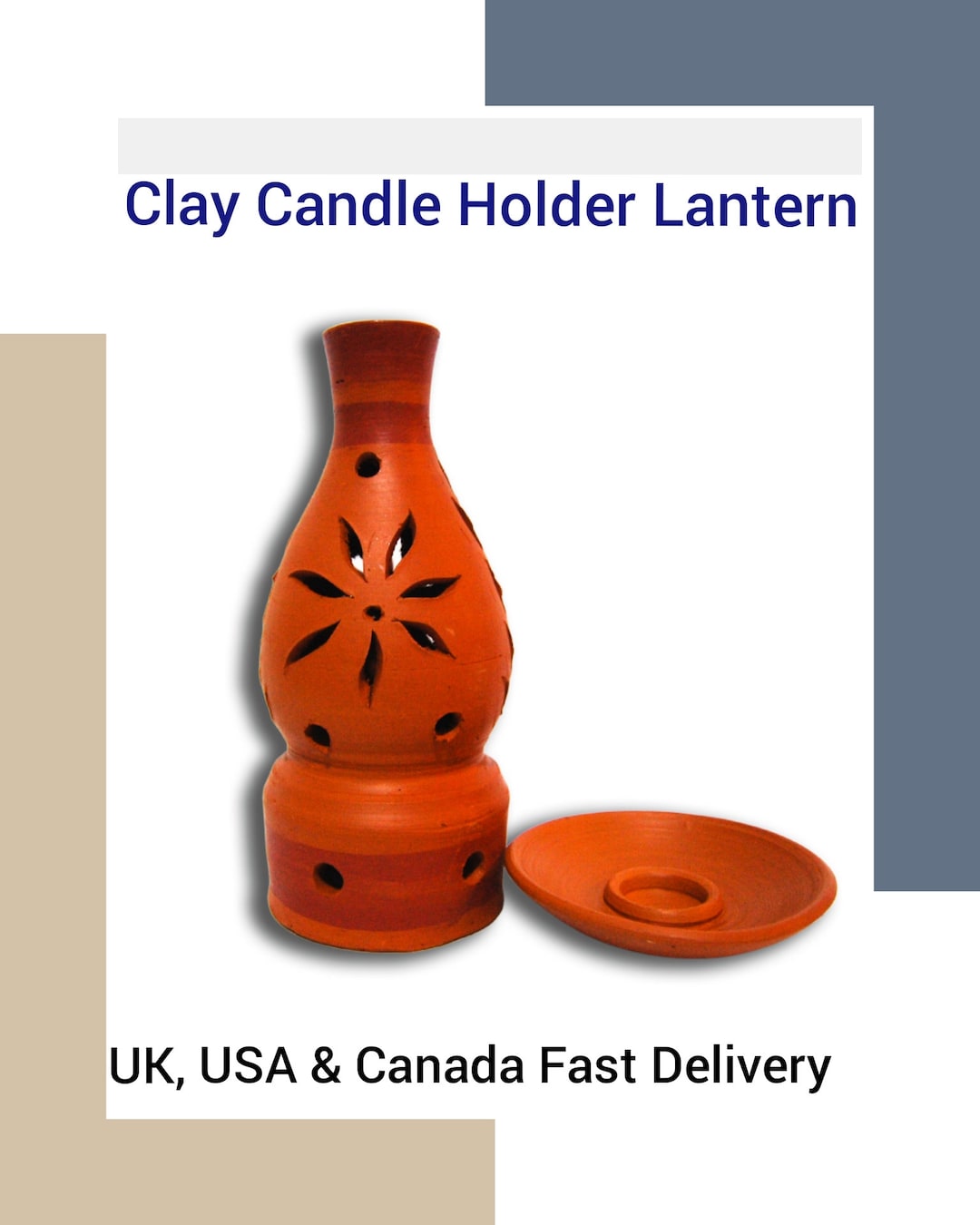 Handmade Clay Candle Holder Desktop Lantern Etsy