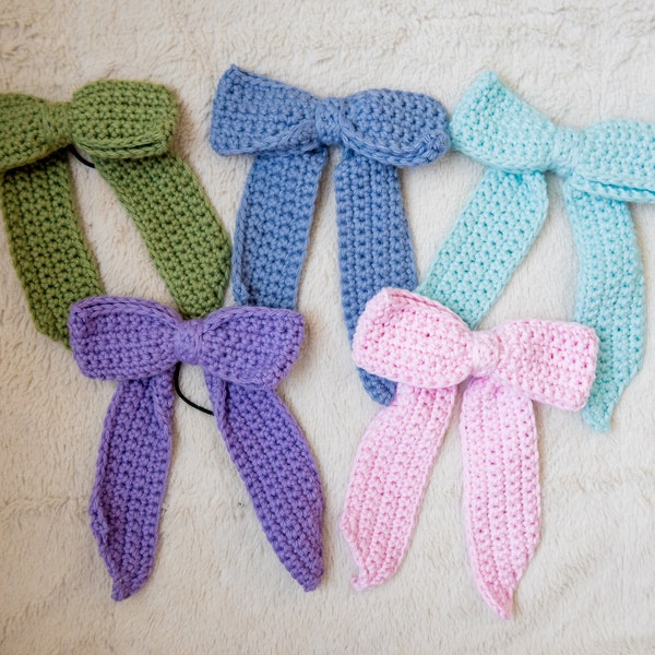 Crochet Hair Bow Accessory (Multiple Colors)