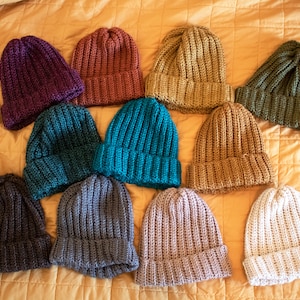 Solid Ribbed Crochet Beanie