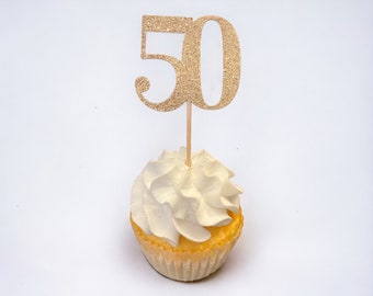 50th birthday party decor, age birthday party decor, cupcake toppers , age cut out, birthday party decor