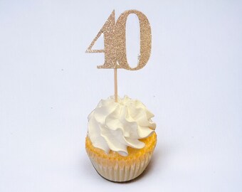 40th birthday party decor, age birthday party decor, cupcake toppers , age cut out, birthday party decor