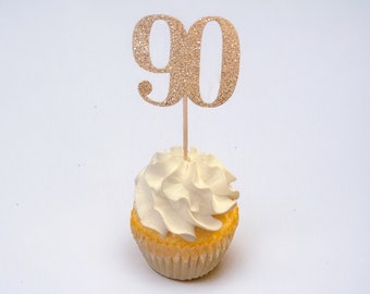 90th birthday party decor, age birthday party decor, cupcake toppers , age cut out, birthday party decor