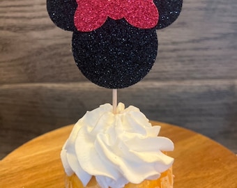 Minnie Mouse cupcake toppers, Minnie  party, Minnie  birthday party, cupcake toppers, party decorations