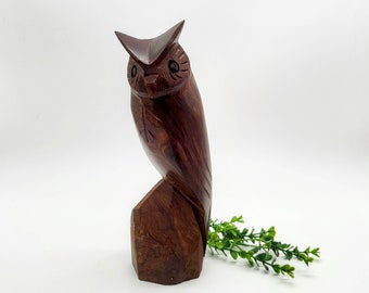 Ironwood Owl Figurine - Handcarved MCM - Circa 1960's - Ironwood Owl, Mid Century Decor, Vintage Decor, Woodland, Forest, Bird decor, Boho
