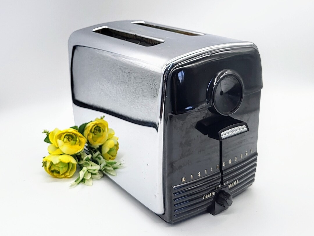 Vintage Chrome Toaster Westinghouse TO5422 Circa '49'58 Art Deco Style