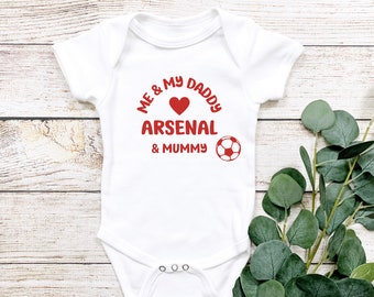 Born To Love Arsenal Like Grandma BABYGROW Baby Grow New Football Gift Outfit 