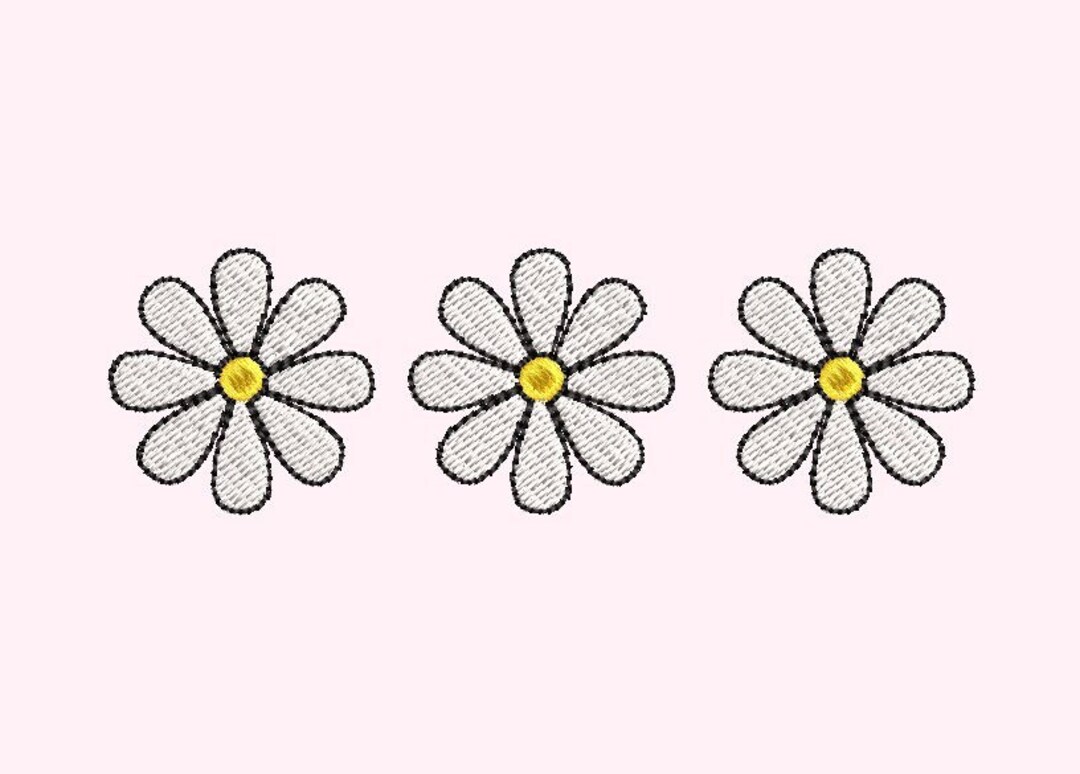 Triple Flower Embroidery File Etsy