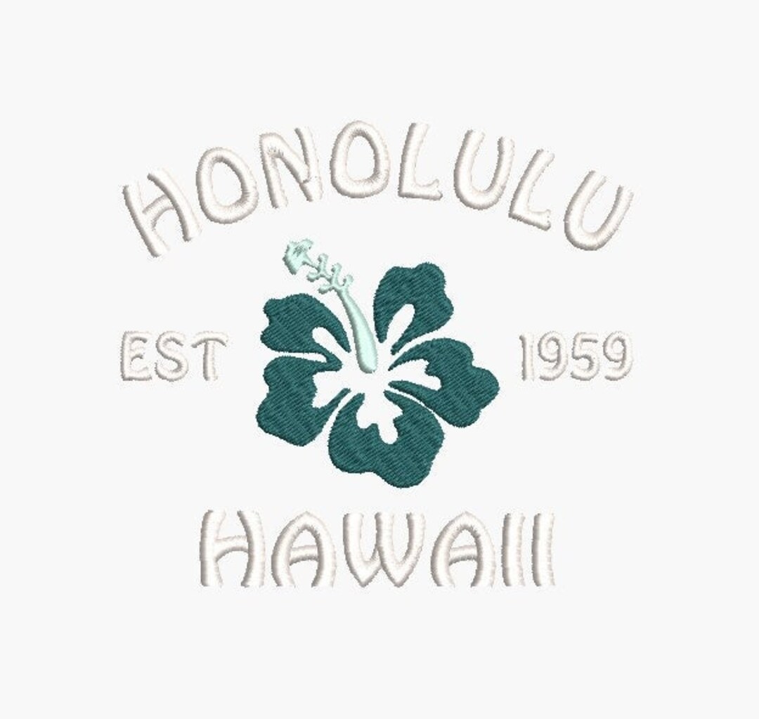 Honolulu Hawaii Embroidery File Etsy