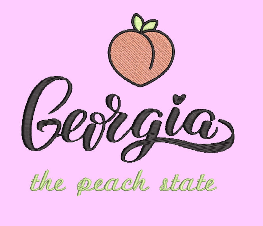 the Peach State Embroidery File Etsy