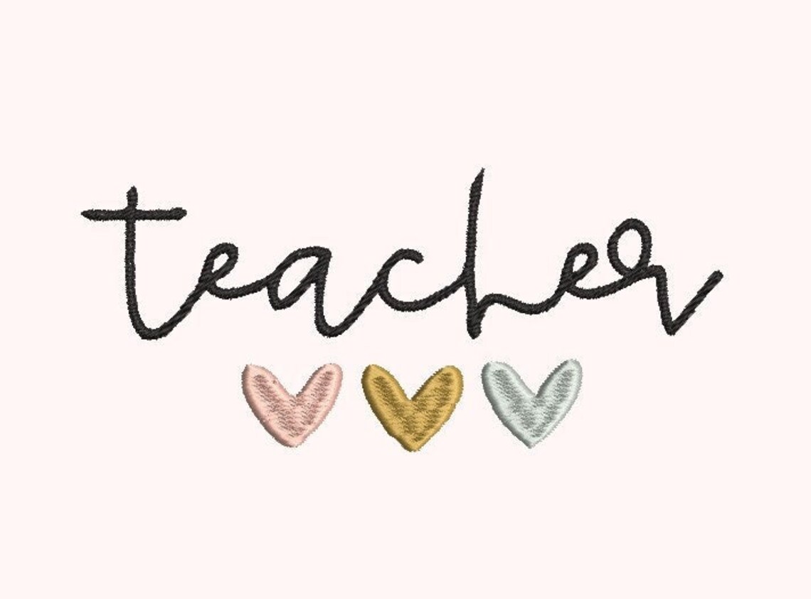 Teacher Embroidery File Etsy